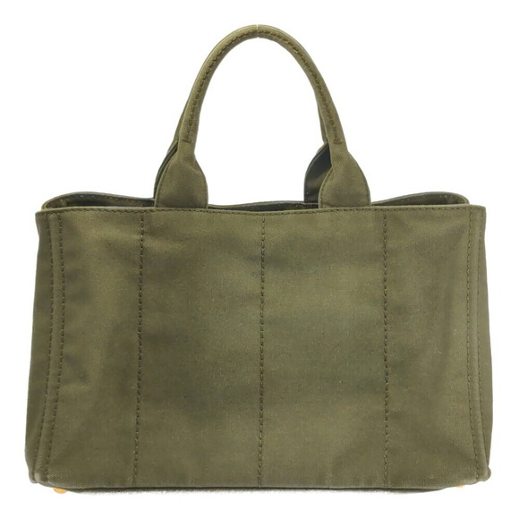 Prada Canapa Tote Logo Bag Khaki - Picture 3 of 10